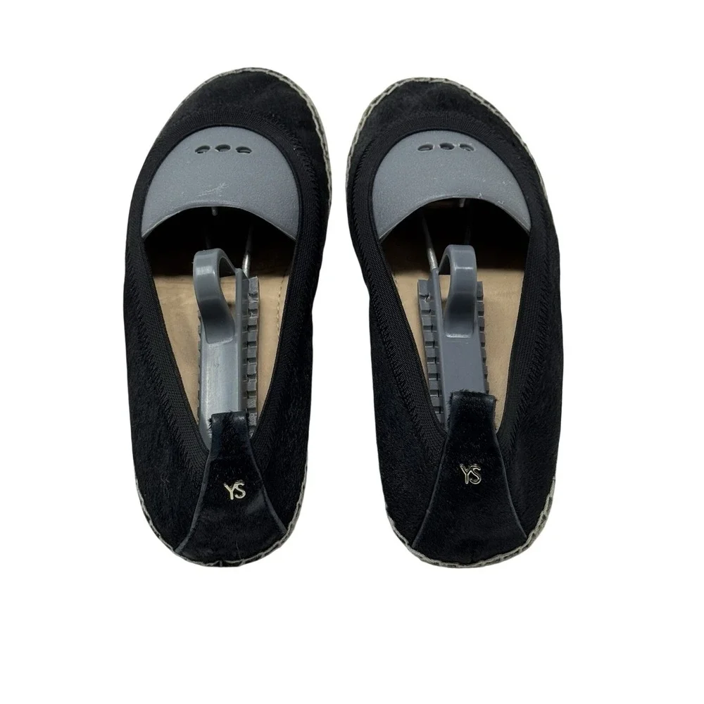 Yosi Samra Lara Womens 8 black Shoes Haircalf Espadrille Flats Foldable Ballet